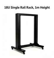 Rack ouvert monorail à double colonne 19 pouces 18U 550*1000*120MM en acier laminé à froid SPCC, profondeur 120 mm, mobile