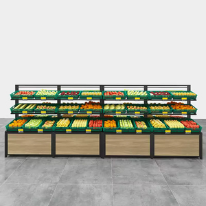 Rak penyimpan buah dan sayur, dengan sistem dekorasi, rak pajangan toko logam - Product Image 3