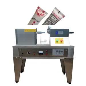 ultrasonic plastic tube sealing machine with edge cutting semi auto soft tube sealer machine