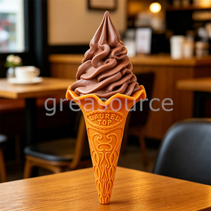 Modèle de cornet de glace molle en plastique, cornet de gaufre artificiel à spirale 7 couleurs, pour vitrine de magasin, photographie alimentaire, imitation - Product Image 6