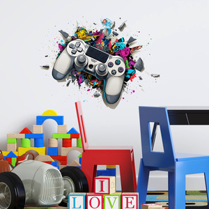 Nuovi Adesivi Murali 3D Impermeabili in PVC per Camere da Letto di Ragazzi, Design Innovativo a Tema Videogiochi, Decorazione Domestica - Product Image 1