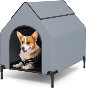 Erhöhtes Hunde bett, wasserdichte Hundehütte für den Innen-und Außenbereich, UV-Schutz und wetterfeste 2 Fenster auf der Oberseite für den Außenbereich - Product Image 3