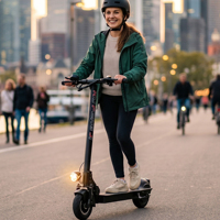 Trottinette électrique pour adultes, 350W, puissante, pliable, pneus solides de 8 pouces, trottinette électrique portable rapide, tout-terrain