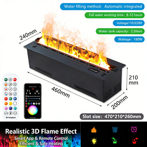 Décoration murale encastrée à <span class=keywords><strong>LED</strong></span> multicolores, <span class=keywords><strong>cheminée</strong></span> électrique 3D à vapeur d'eau, <span class=keywords><strong>cheminée</strong></span> à vapeur d'eau pour salon - Product Image 5