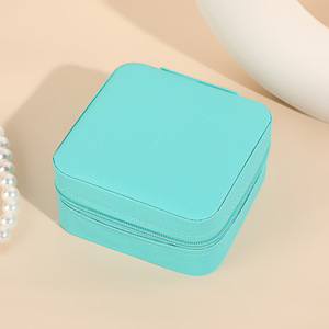 Portable Mini <strong>Square</strong> Pattern <strong>Jewelry</strong> <strong>Box</strong> Compact Travel Storage Solution for Earrings Rings and Other Small <strong>Jewelry</strong> Items - Product Image 5