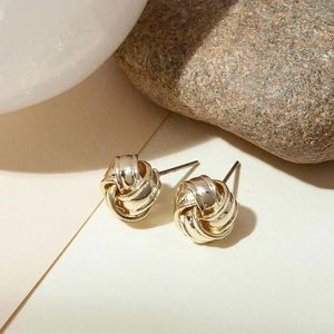 14K Gold Plated <strong>Small</strong> Round Knot <strong>Stud</strong> <strong>Earrings</strong> for Women Hypoallergenic Twisted <strong>Studs</strong> - Product Image 2