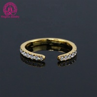 Bague en or jaune 14 carats avec diamant de laboratoire, peut être portée avec une bague principale