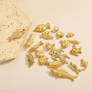 Nuevo Colgante de Acero Inoxidable Chapado en Oro PVD de 18K, Colgante con Forma de Tiburón, Guitarra, Música, <span class=keywords><strong>Granada</strong></span>, Cabeza de Buey para Fabricación de Joyas y Fiestas - Product Image 2