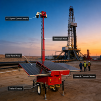 Caméra de sécurité mobile sans fil CCTV, remorque de surveillance CCTV solaire pour la surveillance des chantiers extérieurs