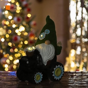 Ornement de Jardin Extérieur en Poly Résine de Dessin Animé Gnomes Figurines Décoratives Artisanales Lumière Décorative de Cour Artisanale en Résine d'Extérieur - Product Image 2