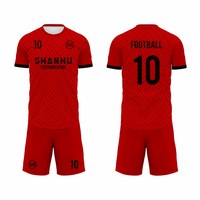 Ensemble de maillots de football en gros avec logo brodé, maille respirante anti-humidité pour enfants, garçons, filles, uniformes d'équipe personnalisés en gros