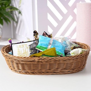 <strong>Rattan</strong> Bread <strong>Basket</strong> <strong>Rattan</strong> Food Oval Bread Serving Woven Fruit <strong>Basket</strong> with Acrylic Lid for Home Picnics <strong>Storage</strong> - Product Image 6