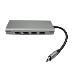 Venta al por mayor 10-en-1 4K Aluminio Portátil <span class=keywords><strong>USB</strong></span> 3,0 Multipuerto <span class=keywords><strong>Hub</strong></span> Adaptador HDTV SD <span class=keywords><strong>VGA</strong></span> HDTV RJ45 <span class=keywords><strong>USB</strong></span> <span class=keywords><strong>C</strong></span> Adaptador Compatible Stock - Product Image 4