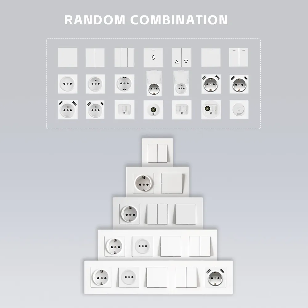 Prese e interruttori Standard europei 86 tipo di alimentazione elettrica 2 Gang 3 Gang 1 Way 2 Way Light Switch