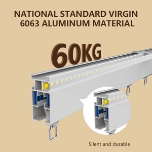 Nhà Thông Minh Điện Rèm đường sắt nhựa Tính năng bầu không khí ánh sáng vành đai mô hình hợp kim nhôm Rèm theo dõi động cơ thông minh - Product Image 3