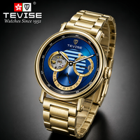 Montre automatique TEVISE avec logo personnalisé, bracelet en acier, montre mécanique, fabrication OEM/ODM, livraison directe d'usine