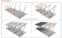 Garages à cadre en aluminium à bas prix, auvents, abris de voiture, fondations en béton, abris de stationnement pour voitures, système de montage solaire pour auvent