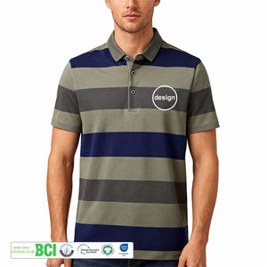 เสื้อยืดผู้ชายลายทางคลาสสิก สีพื้น ผ้าฝ้ายผสมสแปนเด็กซ์/โพลีเอสเตอร์ แขนสั้น สไตล์วินเทจ มีกระเป๋า  รับสกรีนโลโก้ตามสั่ง สีตามสั่ง รับผลิตแบบ OEM - Product Image 2