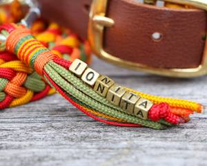 Conjunto de collar y correa de perro mascota de lujo de cuero trenzado de Paracord de diseño atractivo ajustable hecho a mano - Product Image 6