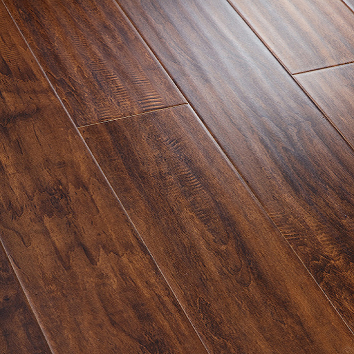 8Mm Dark Brown Grey Board Locking Wood Mahogany Rustic Grey White Matte Laminated Flooring With Underlying