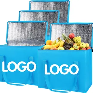 Fábrica Logotipo Personalizado Entrega Fast Food Impermeável Durável Não Tecido Térmico Isolado Sacos Frescos Grande Saco Refrigerador