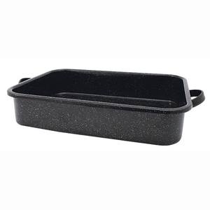 Plateau de cuisine en céramique émaillé, pour viande, cookies, <span class=keywords><strong>pain</strong></span>, chocolat, pizza, sushi, service de collation, plateau en acier métallique avec poêle à goutte - Product Image 5