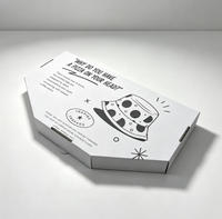 Boîte à pizza en carton ondulé recyclé personnalisée, boîte pliable à fermeture à pression avec logo imprimé, emballage alimentaire en carton ondulé irrégulier