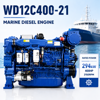 Moteur diesel marin turbocompressé refroidi par eau Weichai WD12C400-21 294 kW 400 CV pour la propulsion des navires de transport de marchandises