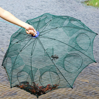 TOPLURE Piège à appâts pliable automatique pour poissons, crevettes et crabes, en maille de nylon, 4 à 24 trous, pour la pêche en lac, en rivière et en ruisseau