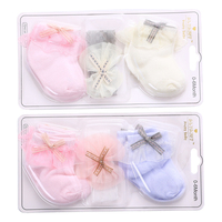 Coffret Cadeau Fantaisie à Succès : Ensemble Chaussettes et Bandeau Princesse pour Bébé avec Nœuds en Dentelle et Fleurs