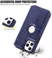 Étuis de téléphone pour iPhone 14 13 12 11, étui en cuir PU magnétique de luxe avec emplacement pour cartes pour iPhone 14 Pro Max