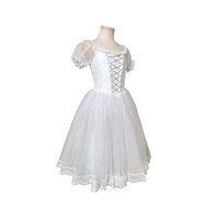 R0851 Petite robe de ballet en tulle blanc féerique Little Silfield Giselle pour filles, robe romantique à manches bouffantes, costume de scène
