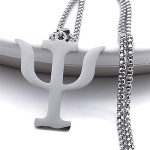 Colares Masculinos com Pingente Simples de Letra PSI em Aço Inoxidável Dourado – Colar de Psicologia para Mulheres – Joias - Product Image 2