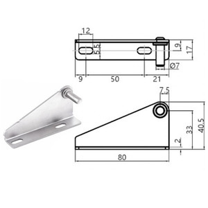 Bisagra para Puerta de Refrigerador JBDQ, 80x40.5mm, Acero Inoxidable, Comercial, Fácil Instalación - Product Image 1