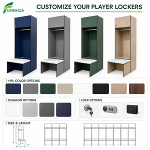 Dressing démontable Pro Player Locker avec clé et serrure électronique Matériau stratifié compact HPL assemblé - Product Image 6