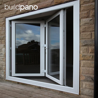 Ventanas Plegables de Aleación de Aluminio de Diseño Moderno, Resistentes a Huracanes y al Viento, para Cocina y Exteriores