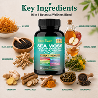 Capsules de Sea Moss, Huile de Nigelle, Ashwagandha et Gingembre – Soutien Quotidien au Bien-être et au Système Immunitaire – Marque Privée OEM ODM Vente en Gros