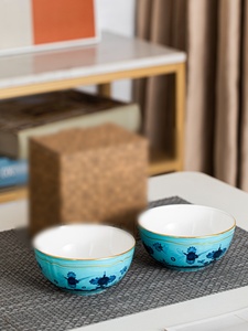 Vente en gros de vaisselle de luxe de style italien, ensemble de bols de 4,5 pouces, motif de plantes rond, passe au lave-vaisselle, cadeau - Product Image 6
