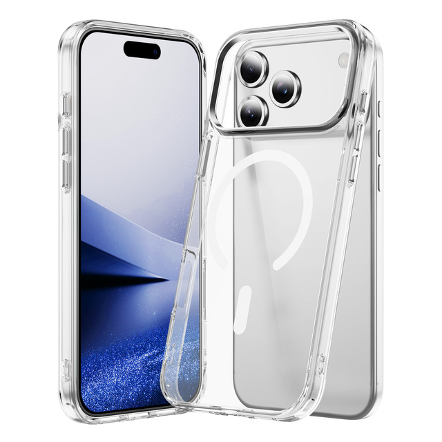 Good Quality Drop Protection Slim Clear Shockproof Magnetic Charging PC TPU Anti-Scratch Phone Case for iPhone 17 Pro Max