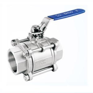 Válvula de Bola Manual de 3 Piezas de Acero Inoxidable 304/316 de 1/2 a 4 Pulgadas, 1000WOG CF8M, de 2 Vías para Agua - Product Image 1