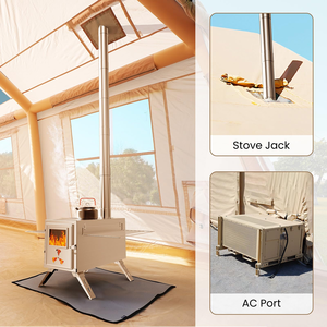 <span class=keywords><strong>Tente</strong></span> de camping gonflable <span class=keywords><strong>6</strong></span>/8 personnes, grande, simple couche, Oxford PVC, portable, installation rapide, 2 portes, pompe, étanche, extérieur, trois - Product Image 4