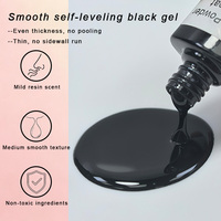 Hema TPO Free No-Wipe Soak Off LED UV Gel Vernis à Ongles Noir Brillant Effet Miroir Poudre Top Base
