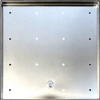 Couvercle de trappe hydraulique encastré en acier inoxydable 304, couvercle invisible avec trous d'injection de colle pour une fixation solide des carreaux