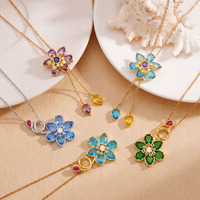Collier le plus vendu : Collier coloré en forme de goutte d'eau et de pétale de fleur pour femme, chaîne de clavicule fraîche et délicate