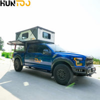 Huntoo - Carpa de Viaje Plegable Tipo Pop-Up, Remolque para Acampar, Cubierta Rígida para Camioneta, Cubierta de Aluminio para la Plataforma de una Camioneta F150