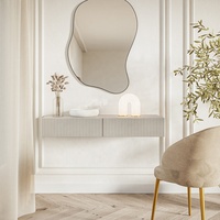 Meuble mural moderne en bois pour chambre à coucher, coiffeuse flottante pour filles et femmes, bureau de maquillage