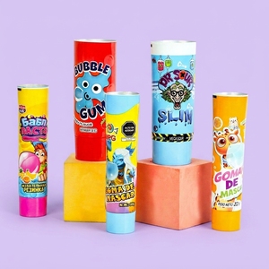 Tubes à chewing-<span class=keywords><strong>gum</strong></span> cylindriques pliables pour un rangement facile, 12,7-35 mm, écologiques, étiquette privée, logo personnalisé, bouchon à vis, impression UV - Product Image 3