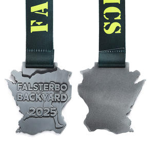 Medallas Deportivas de Metal con Logotipo Personalizado, Plateadas en Plata Antigua, Fundidas <span class=keywords><strong>a</strong></span> Presión, con Cinta, <span class=keywords><strong>Precio</strong></span> de Fábrica - Product Image 3