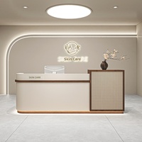 Table rectangulaire en MDF de style chinois et comptoir de réception pour les magasins de vêtements, les salons de thé, les spas de santé, les salons de beauté