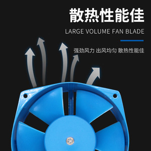 Ventilador Axial Industrial de Flujo Axial FZY200 150 Azul 7-D 380/220V con Cojinete de Bolas y Capacitor, Bajo Ruido para Refrigeración y Extracción - Product Image 2